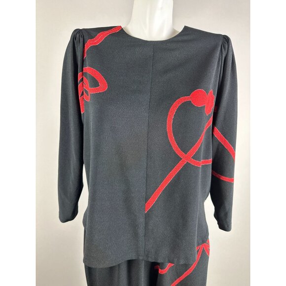 Vtg 90s Hitoshi Tamura Knot Rope Print Top Pants Set Small Made In Japan Womens - Picture 3 of 8